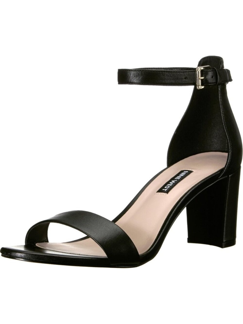 Women's Black Nappa Platform Round Toe Ankle Strap Wnpruce Heeled Sandal Shoes
